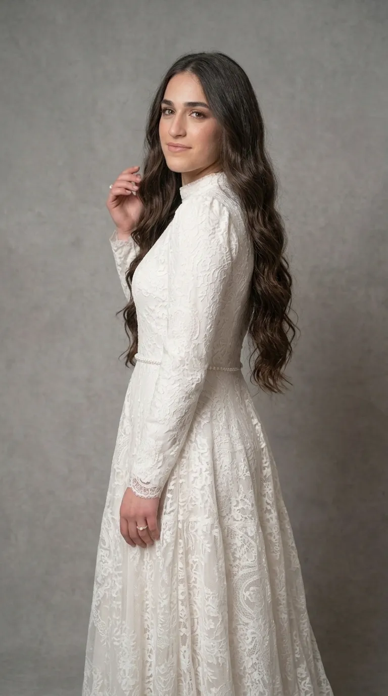 Modest princess boho chic pageant wedding dress