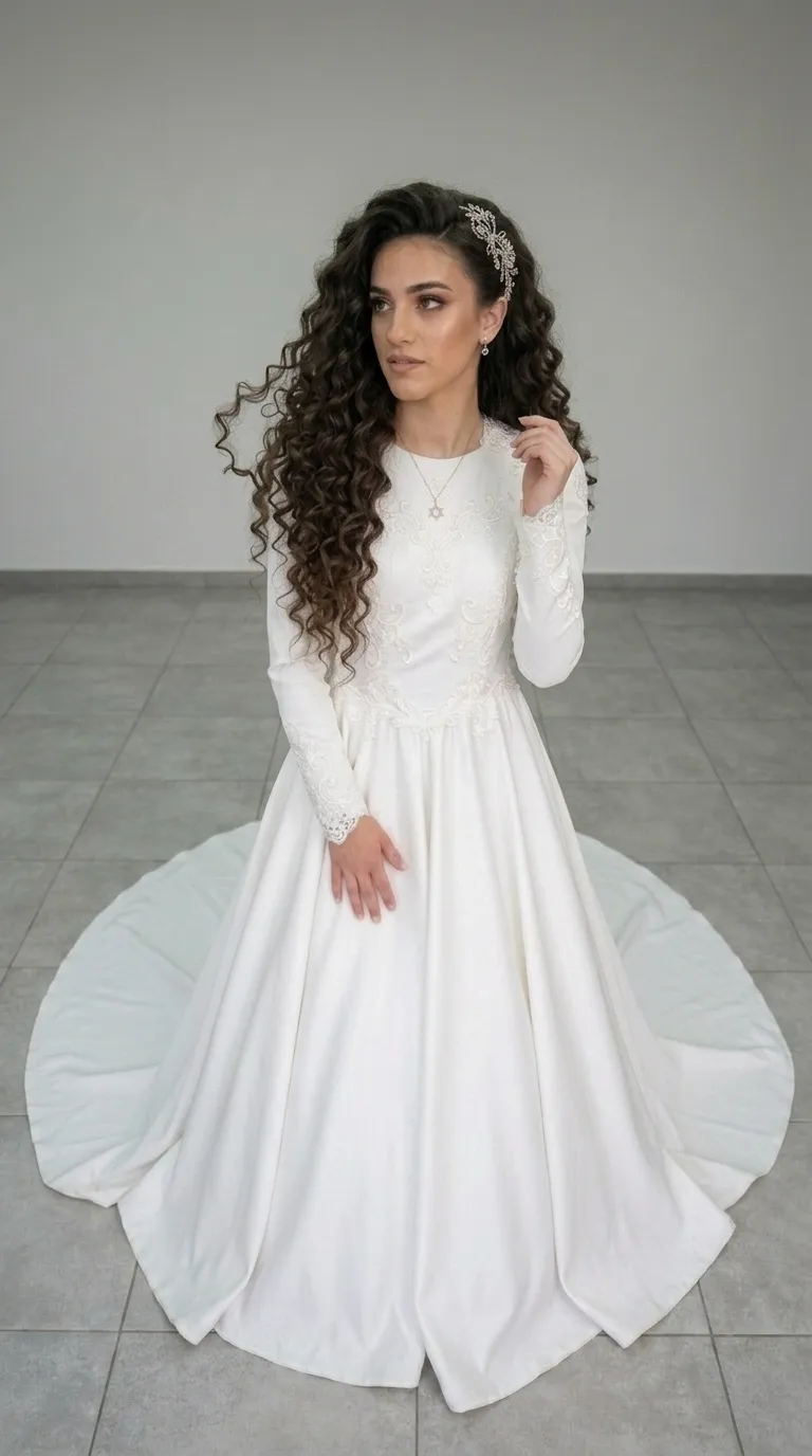 שמלת כלה צנועה בסגנון קלאסי