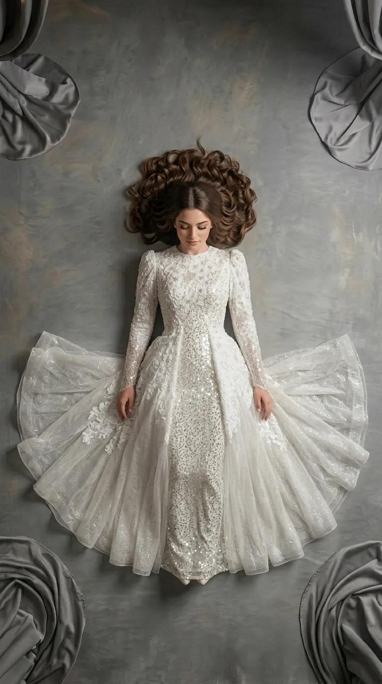 Modest princess style wedding dress