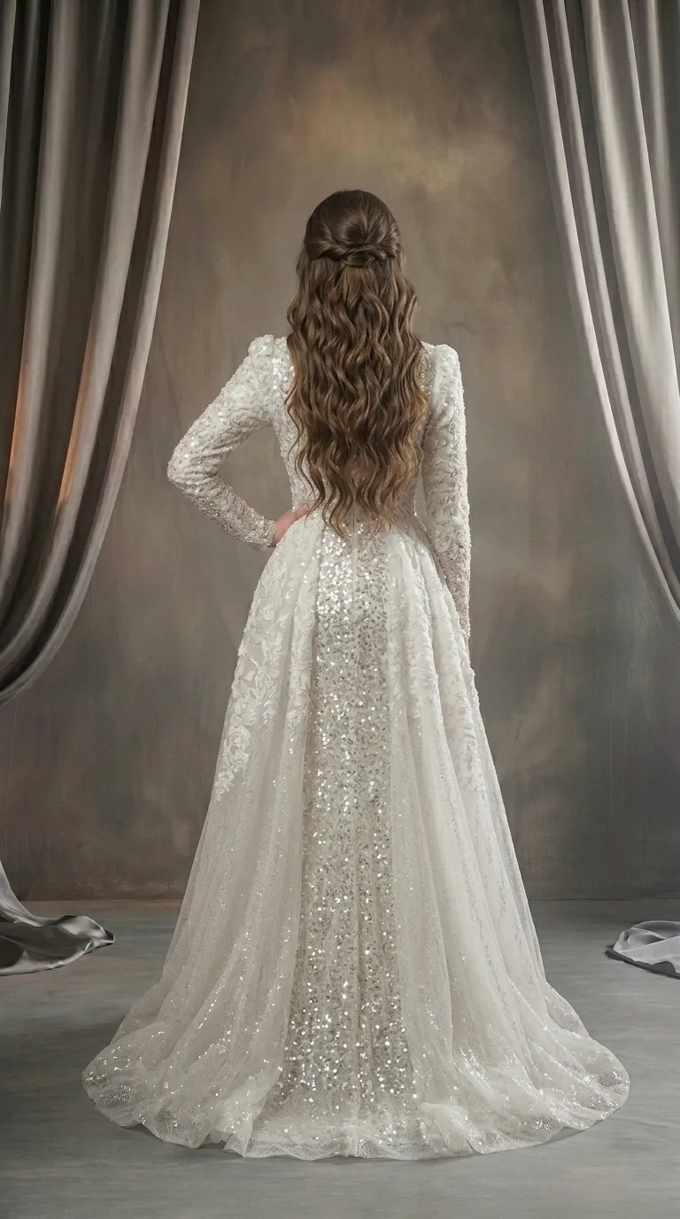 Modest princess style wedding dress