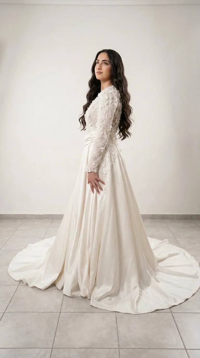 Modest wedding dress with stunning plus size pageantry