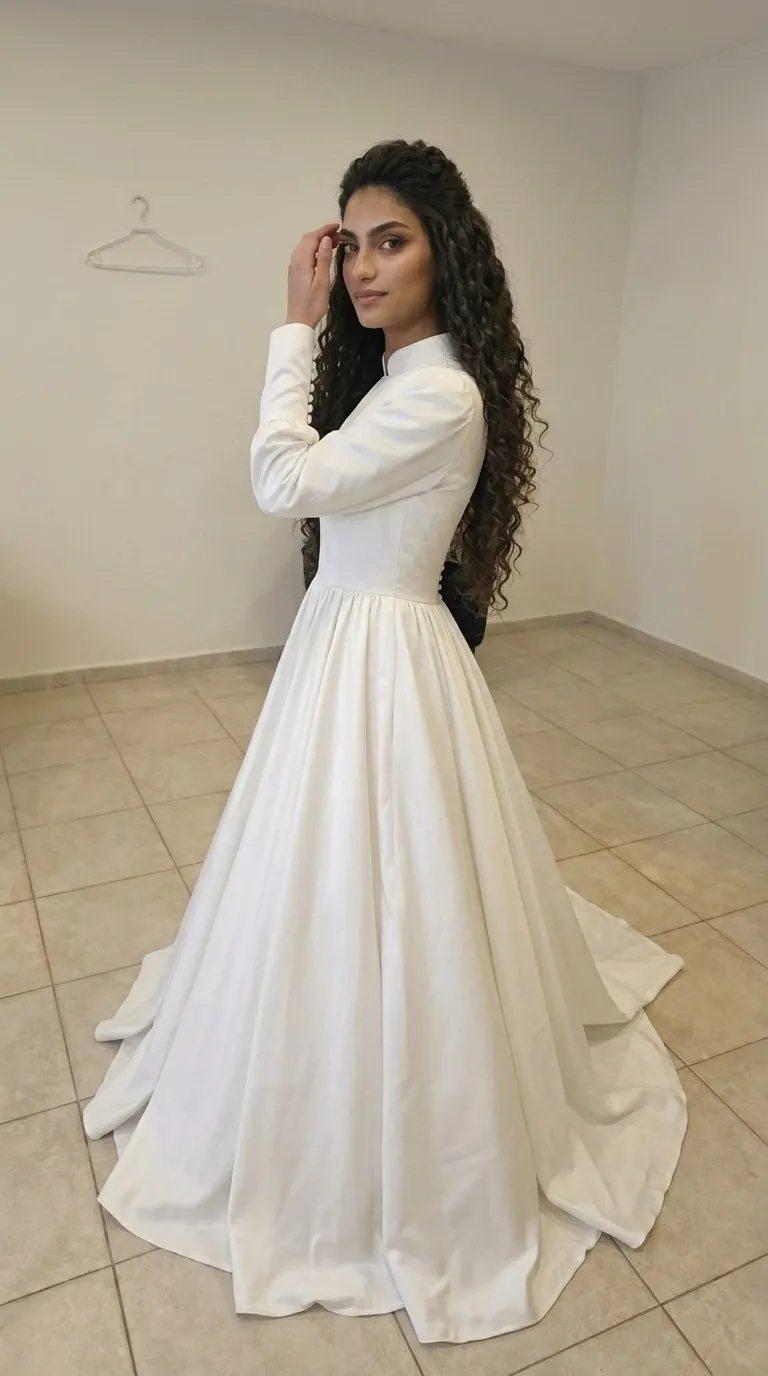 Gorgeous classic seamless wedding dress
