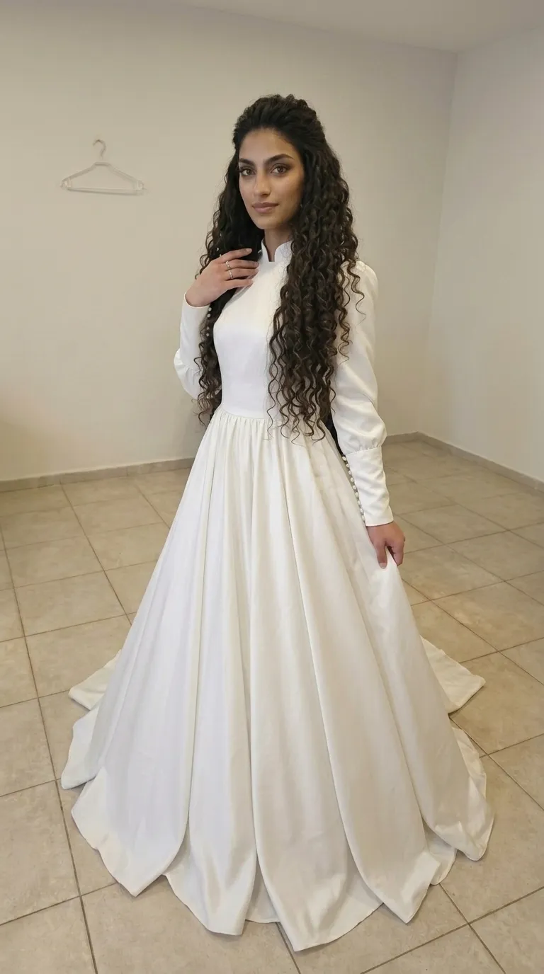 Gorgeous classic seamless wedding dress