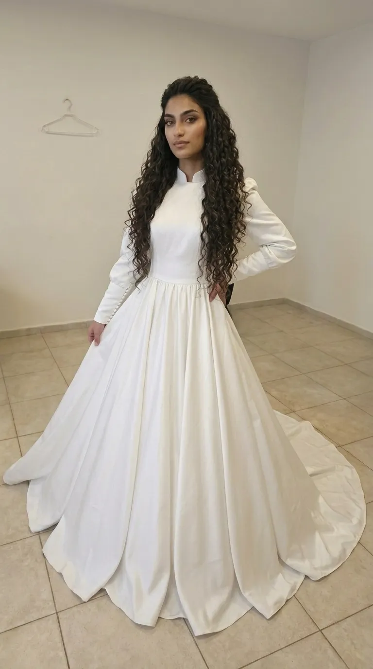 Gorgeous classic seamless wedding dress