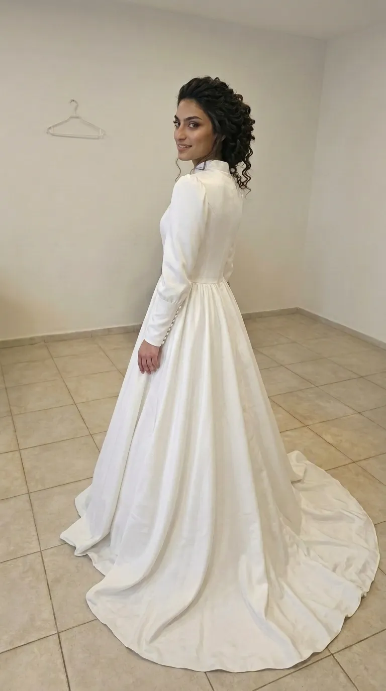 Gorgeous classic seamless wedding dress
