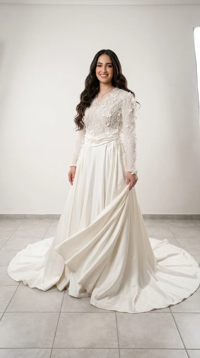 Modest wedding dress with stunning plus size pageantry