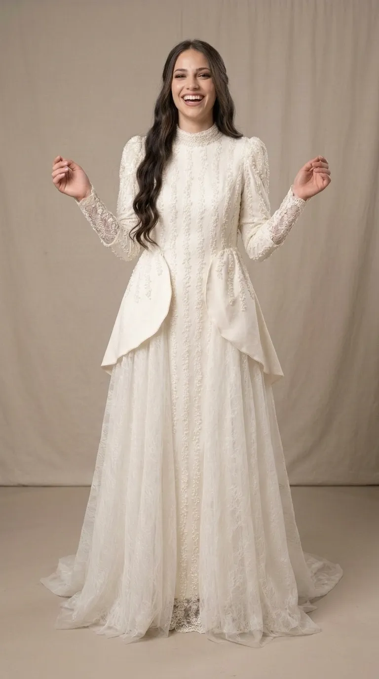 Modest vintage princess style wedding dress'