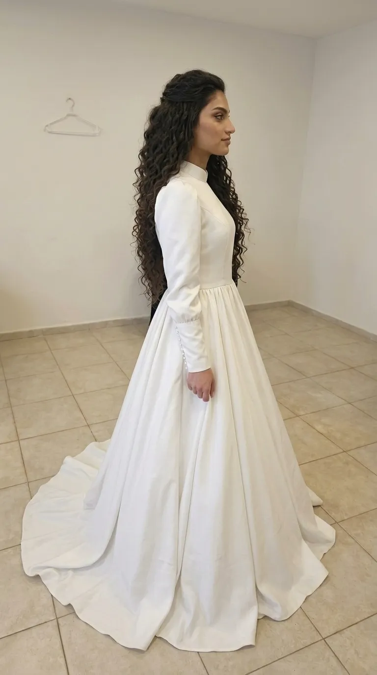 Gorgeous classic seamless wedding dress