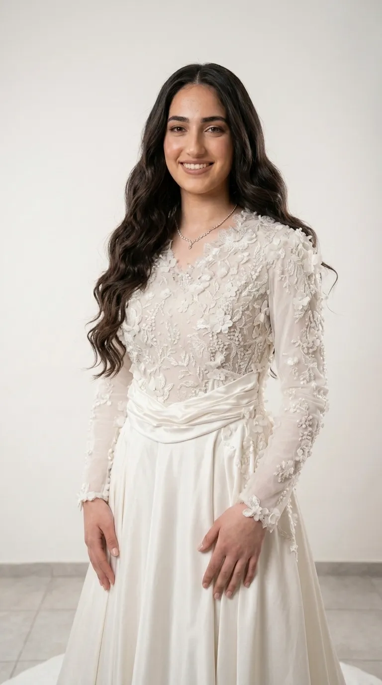 Modest wedding dress with stunning plus size pageantry