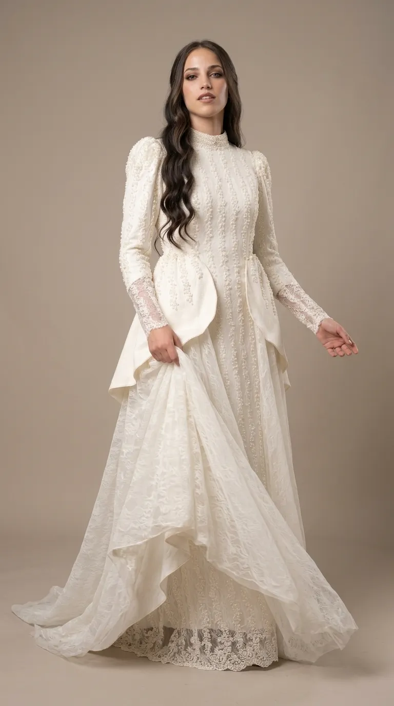 Modest vintage princess style wedding dress'