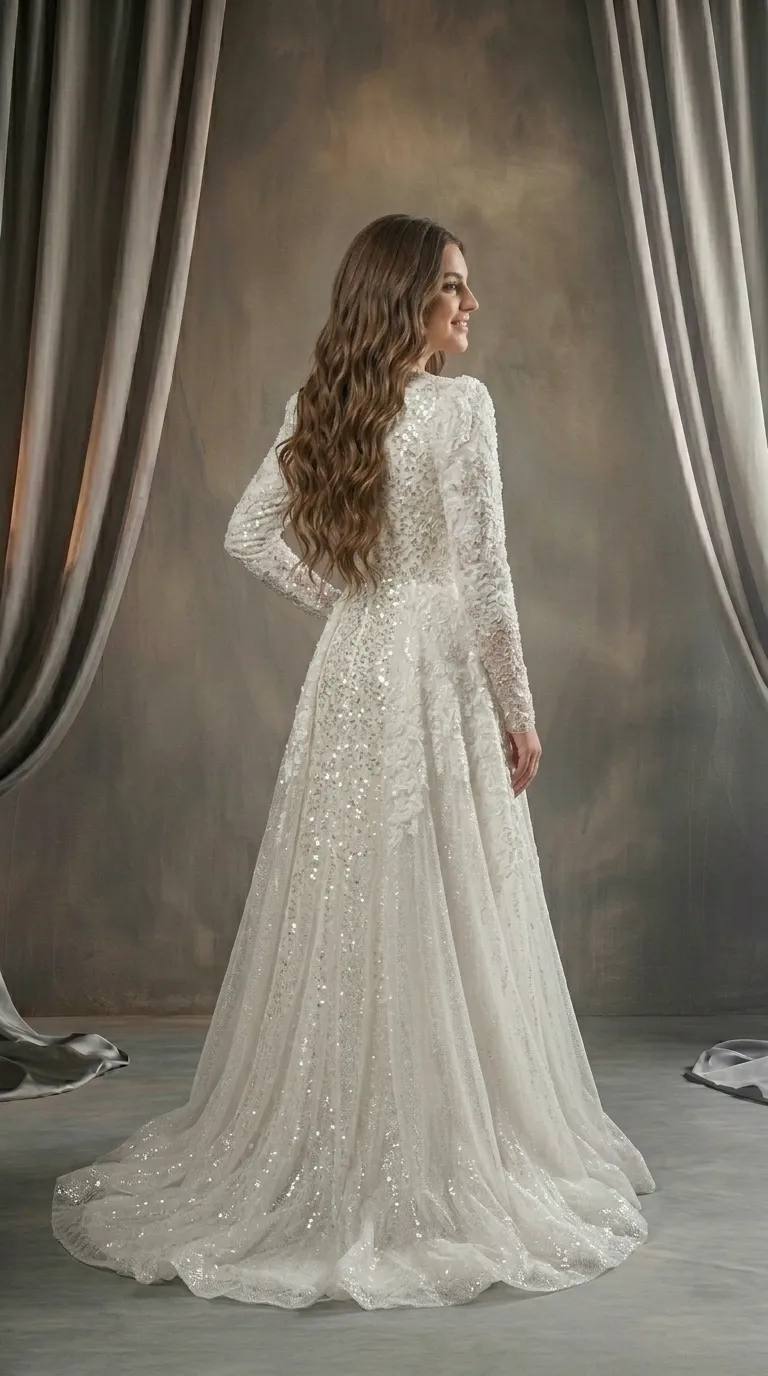 Modest princess style wedding dress