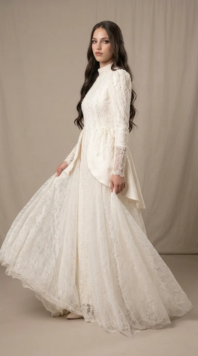 Modest vintage princess style wedding dress'
