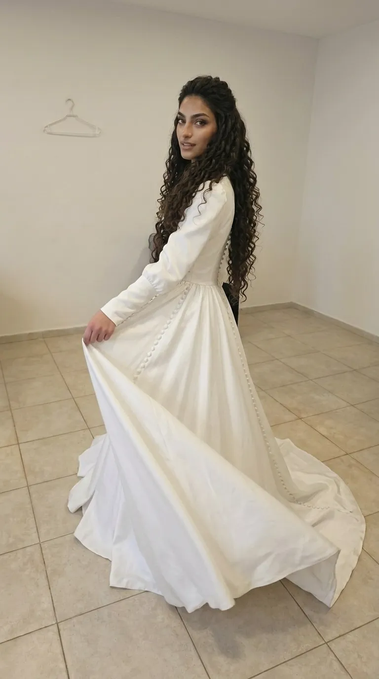 Gorgeous classic seamless wedding dress