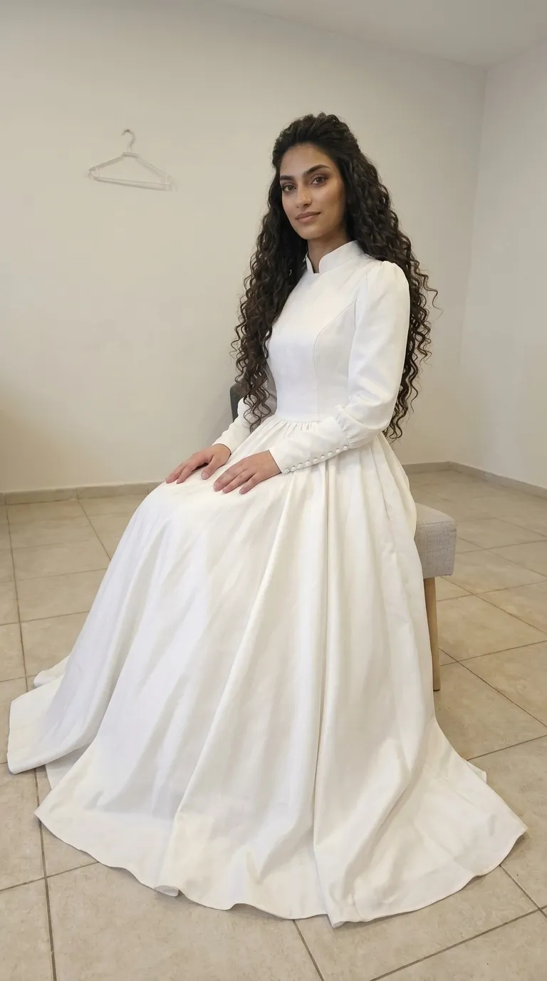 Gorgeous classic seamless wedding dress