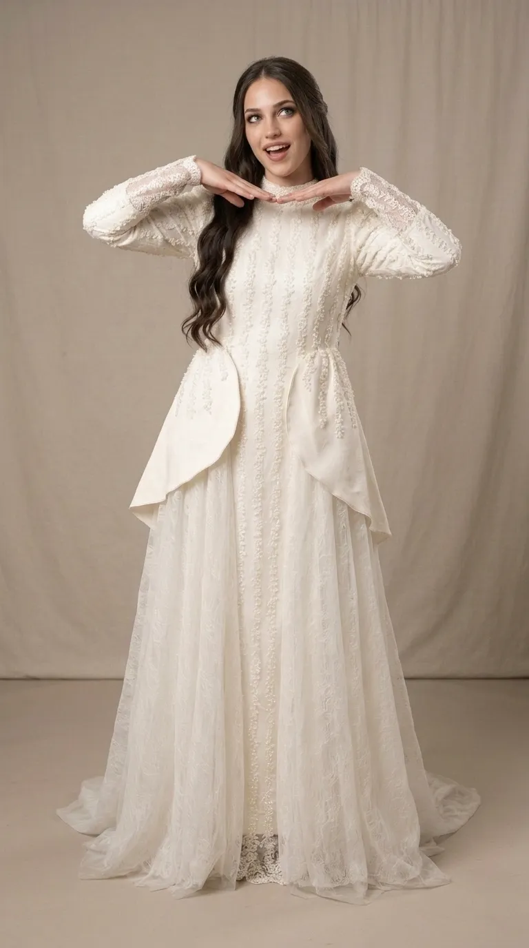 Modest vintage princess style wedding dress'