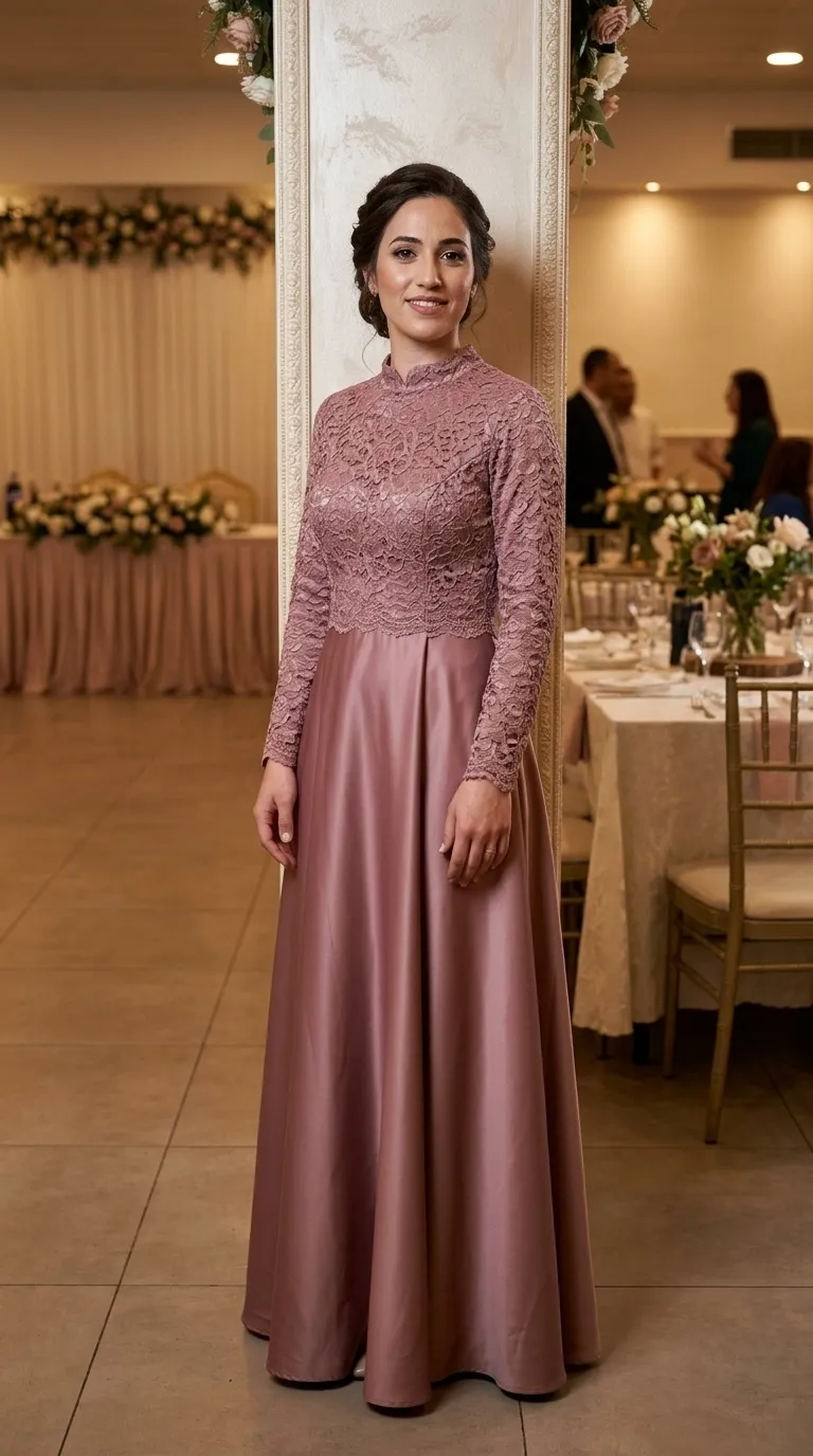 Collection of modest evening dresses, tailoring with personal design - Model 3