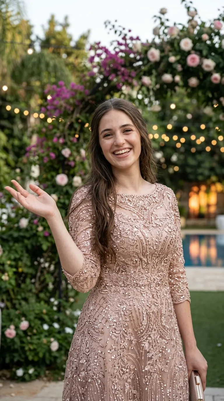 Collection of modest evening dresses, tailoring with personal design - Model 15