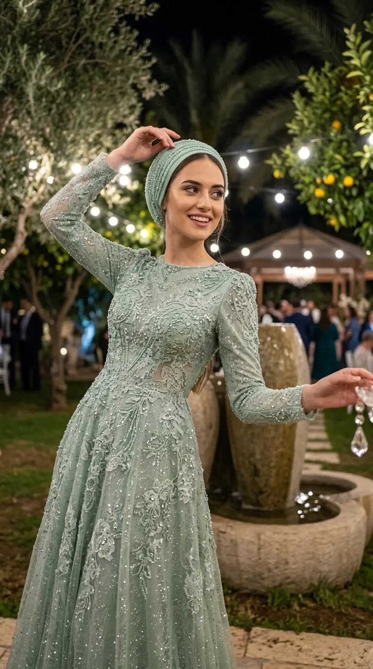 Collection of modest evening dresses, tailoring with personal design - Model 16
